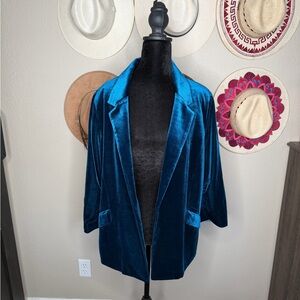 Skies Are Blue - Teal Velvet Women's Jacket